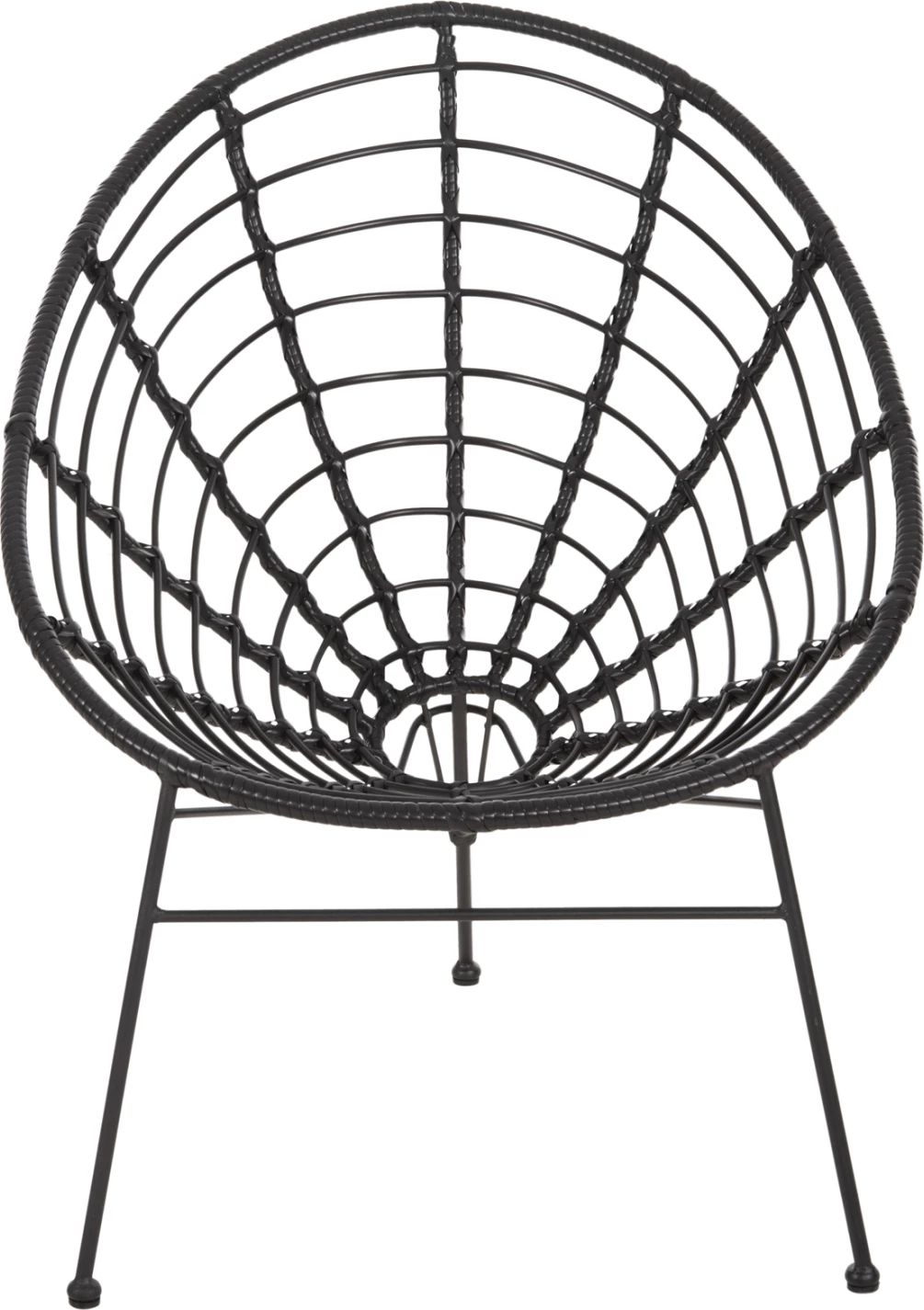 Gnezdo tipa naslanjač ALLEGRA FH5458.12 črna kovina-pletena v črni barvi 73x78x88H cm