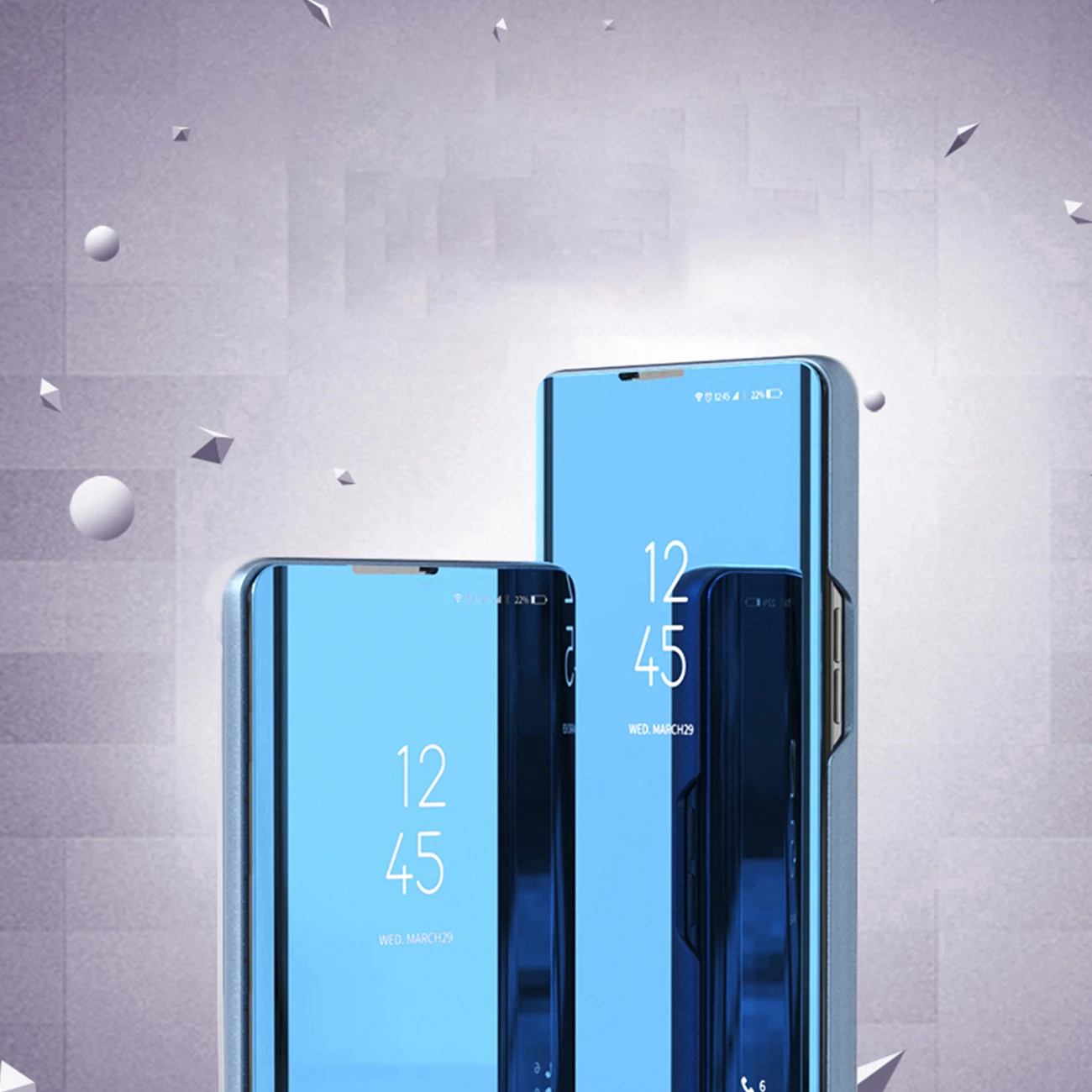 Ovitek za telefon Clear View z zaščitnim pokrovom, modra — Hurtel za Samsung Galaxy A24 4G
