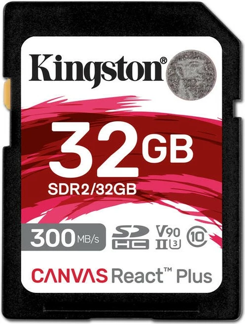 SD kartica Kingston Canvas React Plus 32GB, UHS-II, 300 MB/s, črna