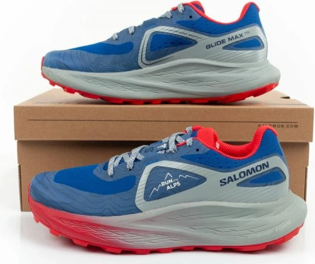 Tekstilne tekaške superge Salomon Glide Max TR Run The Alps, modre, za moške in ženske