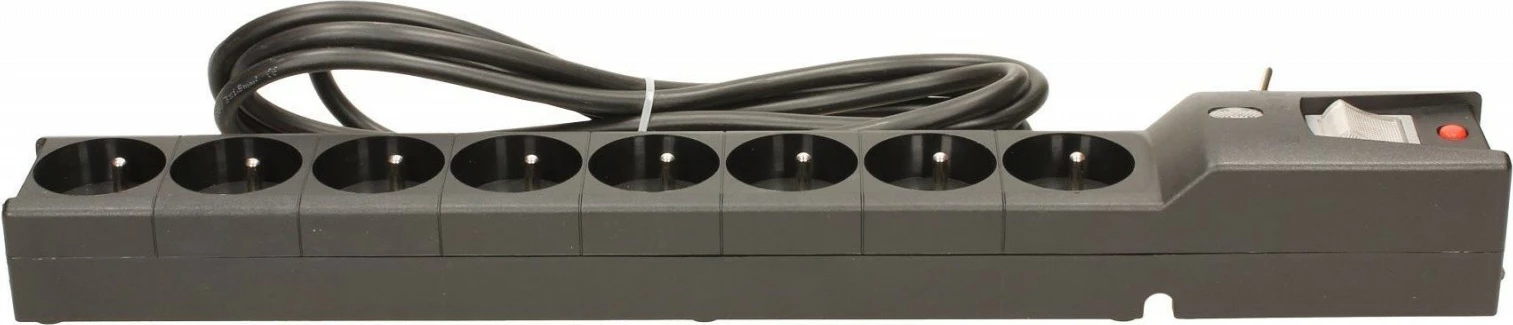 Razdelilnik Lestar LXA 816, 8 vtičnic, 3,0 m, črn