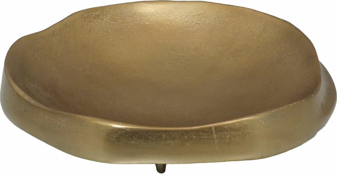 Dekorativni pladenj Finton, aluminij, zlata, 25x25x7 cm