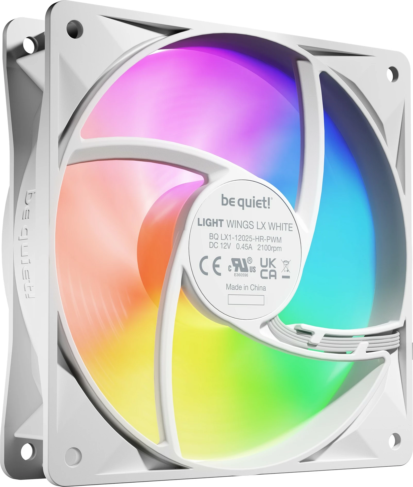 Ventilator za računalniški ohišje LIGHT WINGS LX PWM, 120 mm, trojni paket, Be Quiet!, bel