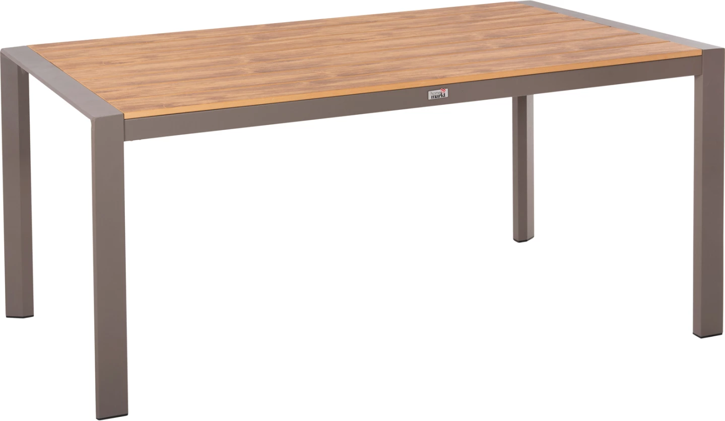 Zunanji jedilni miza GOYA FH6059.04 aluminij v barvi šampanjca in polilesena miza 160x80x75H cm