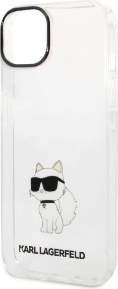 Ovitek za telefon Karl Lagerfeld Choupette za iPhone 14 Plus/15 Plus, prozoren
