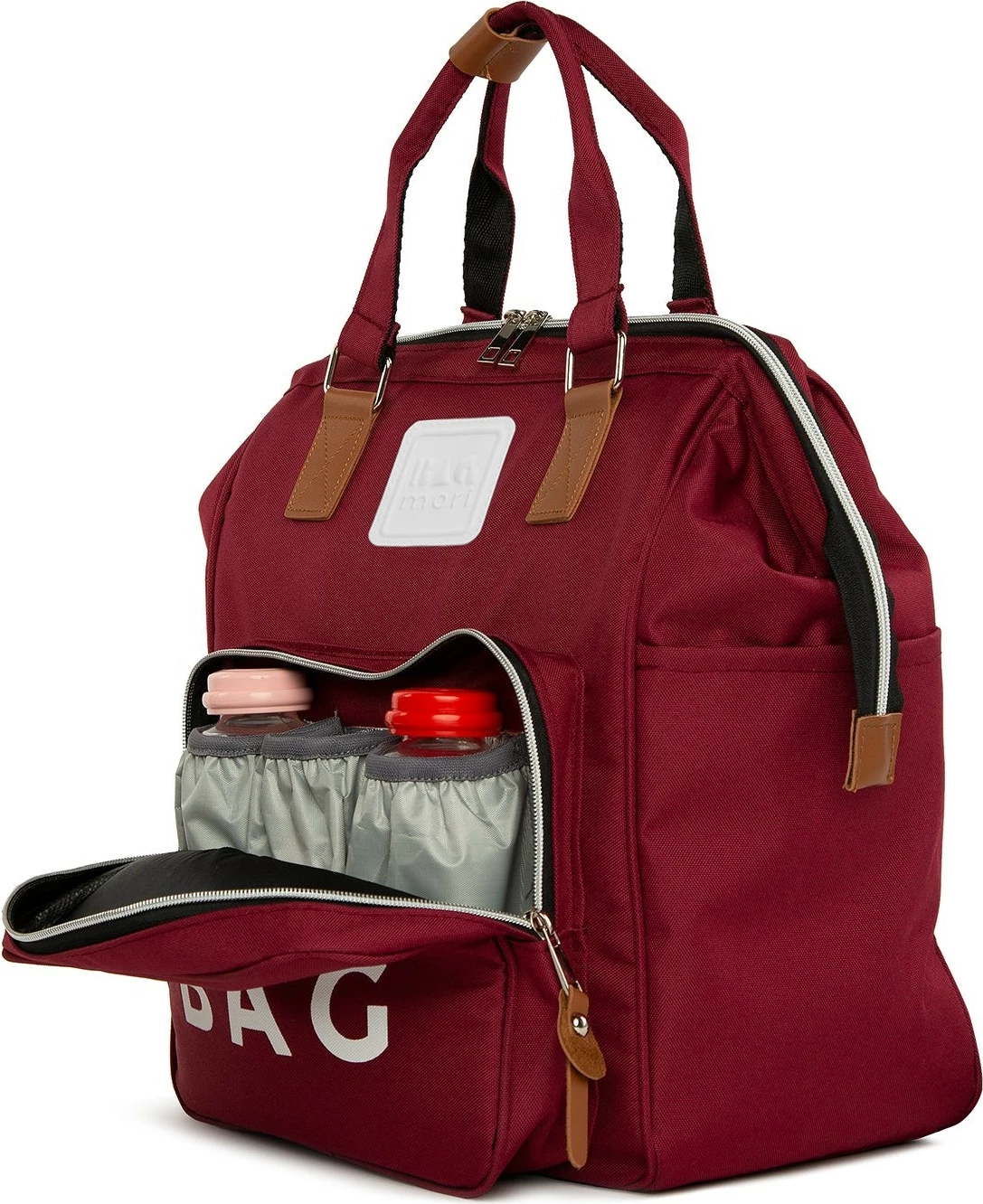 Torba za plenice, Zoozie Bags, temno rdeča, 30 x 38 x 19 cm