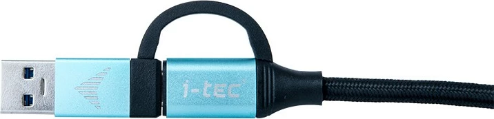 Kabel USB-C na USB-C in USB 3.0 i-tec C31USBCACBL, 1 m, črno-modri