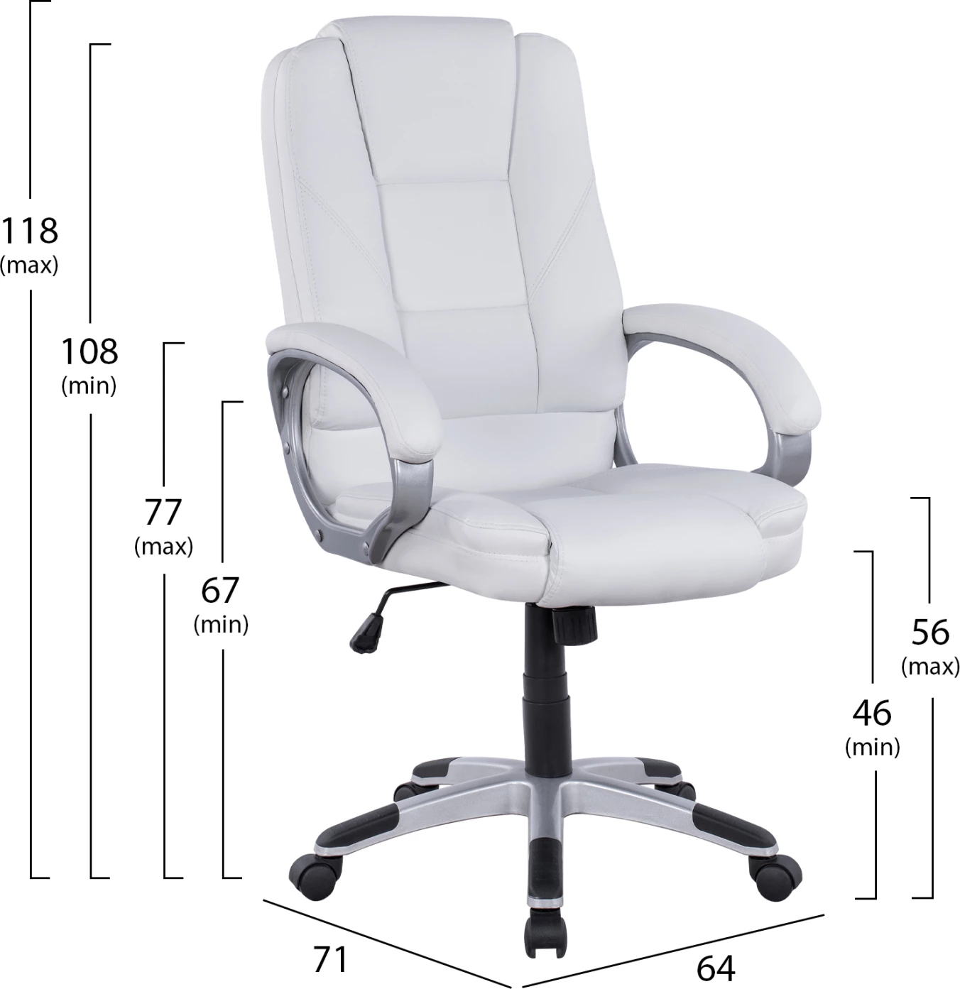 Direktorski pisarniški stol FH1091.02 bel 64x71x118 cm