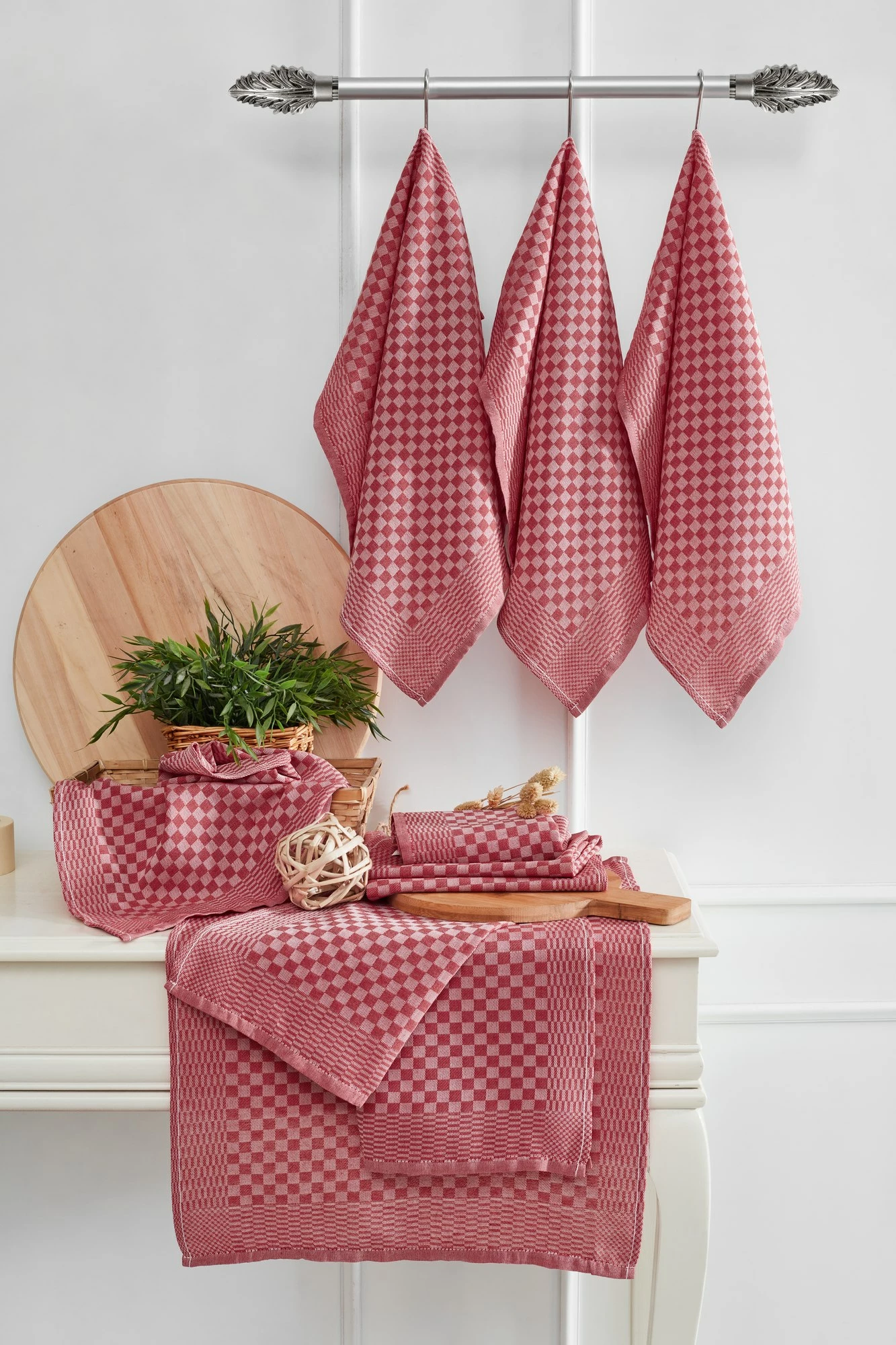 Set kuhinjskih brisač, Hermia Lola, 10 kosov, rdeče