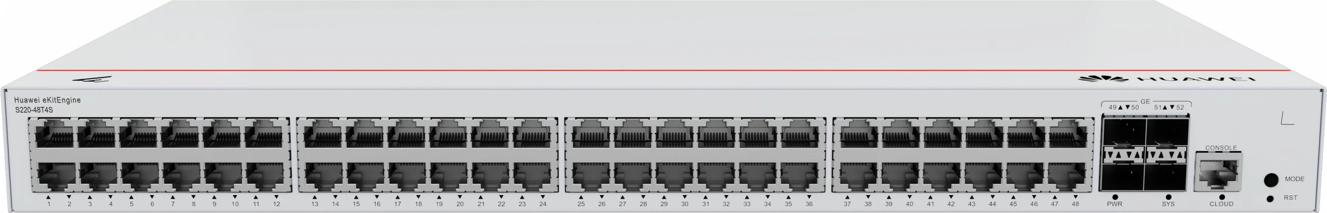 Managed L2 gigabitni switch za montažo v rack 1U, HUAWEI eKit S220-48T4S