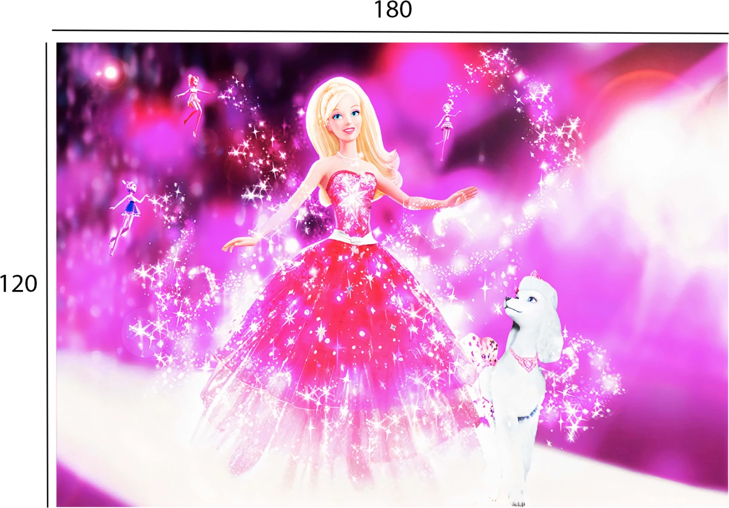 Otroška preproga v roza barvi z lutko in resicami FH7679.05 120Χ180cm