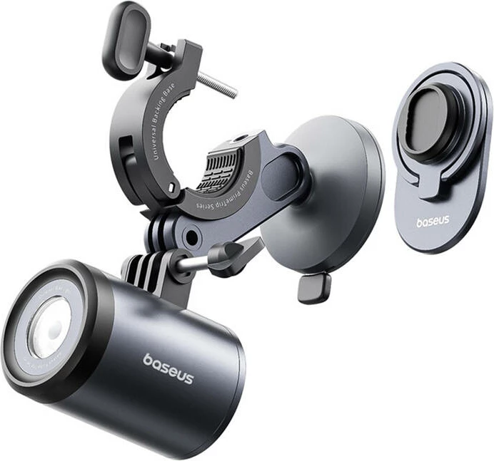 Držalo za telefon z LED lučjo Baseus PrimeTrip 2-v-1, črno