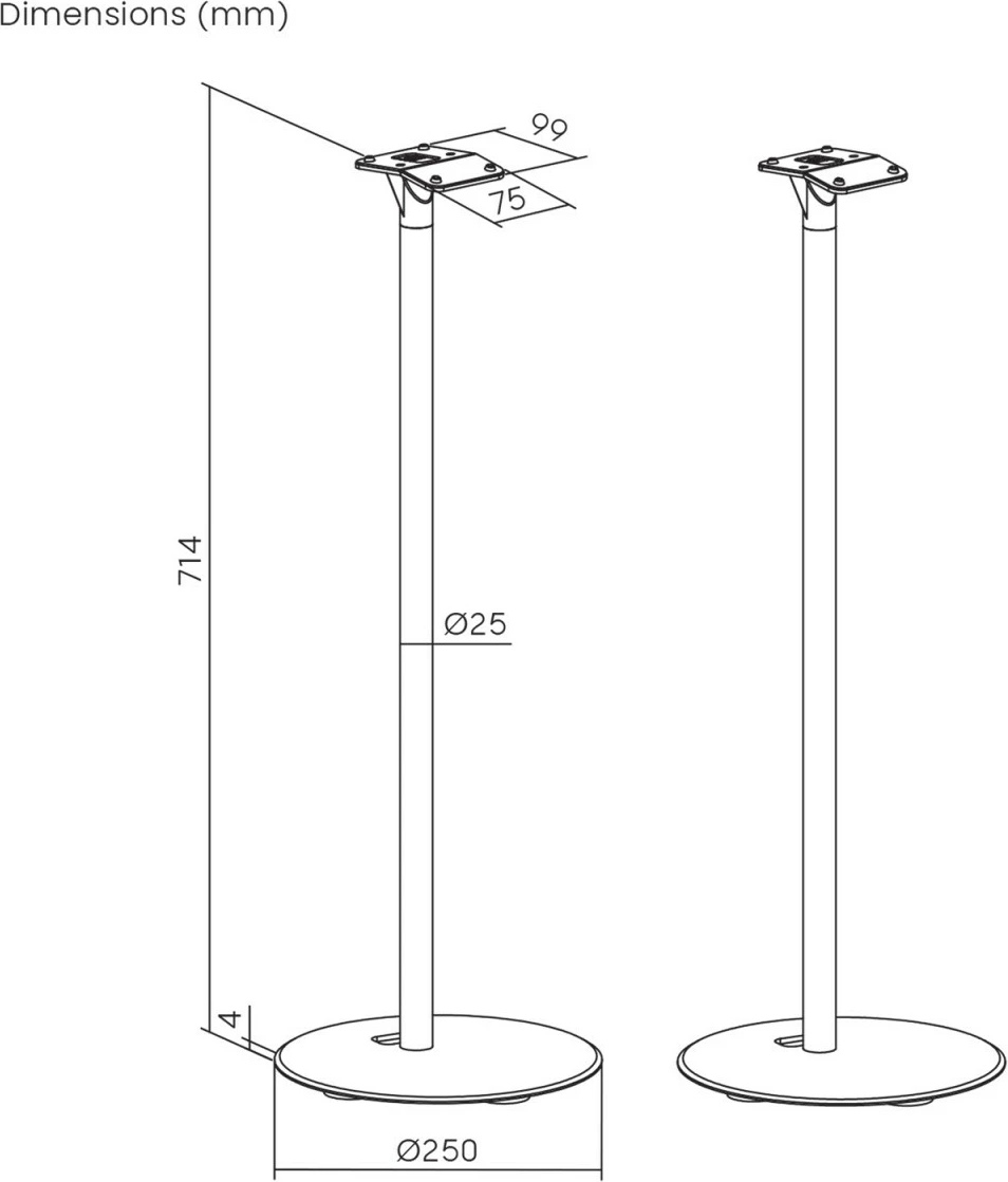 Stojalo za talno postavitev za Sonos ERA 300, Maclean MC-995, 2 kosa, črno
