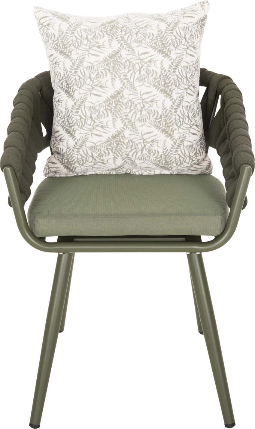 Aluminijasti naslanjač CAMDEN FH6141.09 z blazino z vzorcem - temno olivna 56x60x72-87Hcm