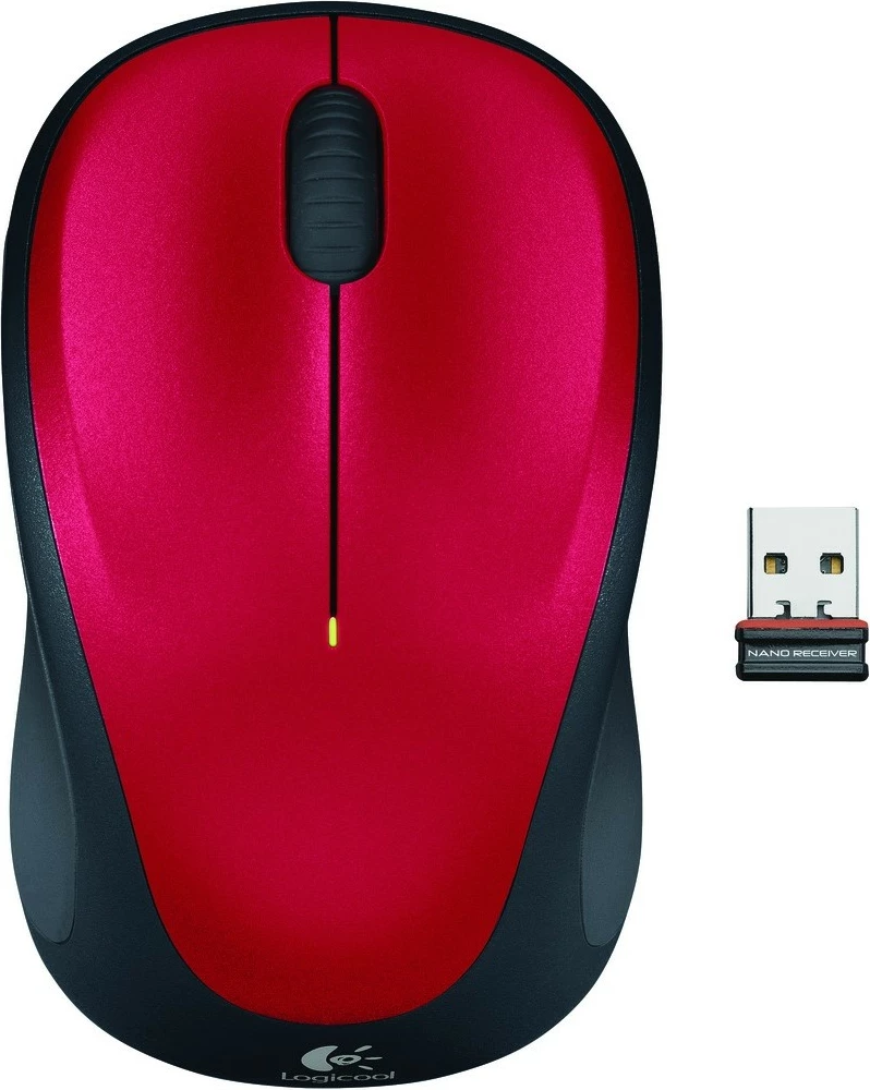 Optični brezžični miška Logitech M235, črna, rdeča
