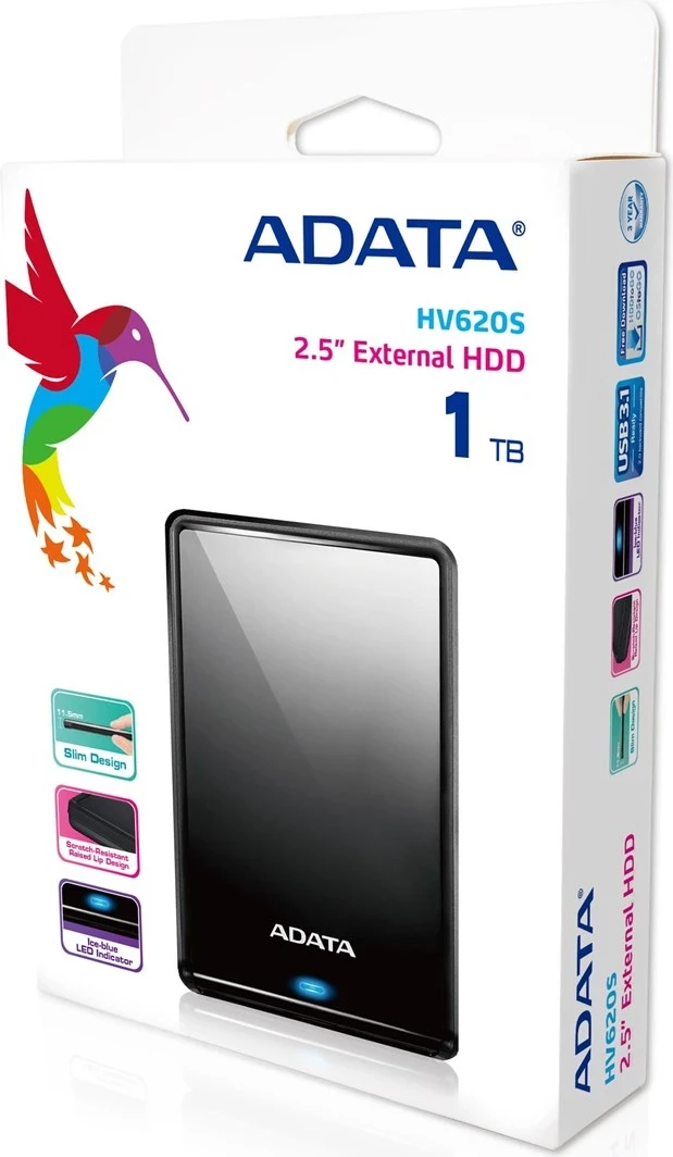 Zunanji trdi disk Adata HV620S, 1000 GB, črn