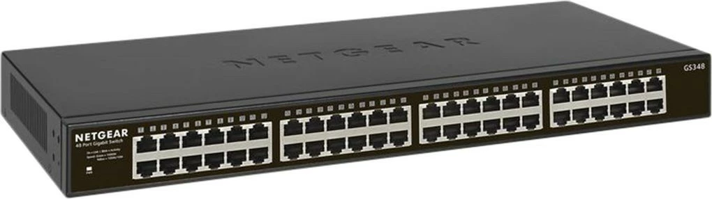 48-portni Gigabit Ethernet switch, Netgear GS348, rack ohišje, črn