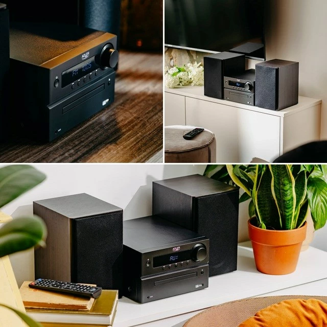 Mini stolp HI-FI z Bluetooth, CD, USB, FM radio, Adler AD 1917, črn