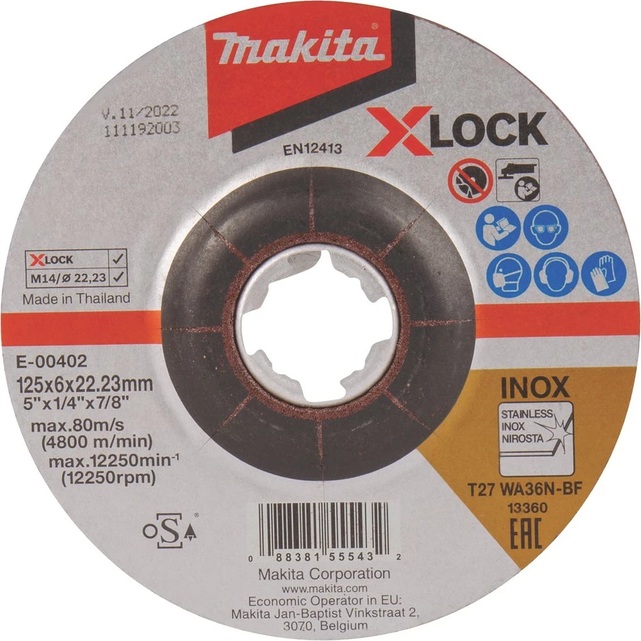 Disk za brušenje za kovino Makita E-00402, 12,5 cm, 6 mm