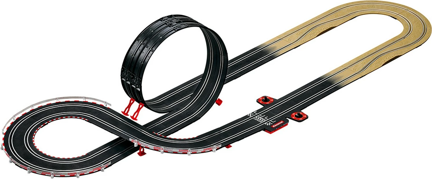 Set dirkalnih avtomobilčkov in proga Carrera RC 62495, 6 let, črno, rjavo, rdeče