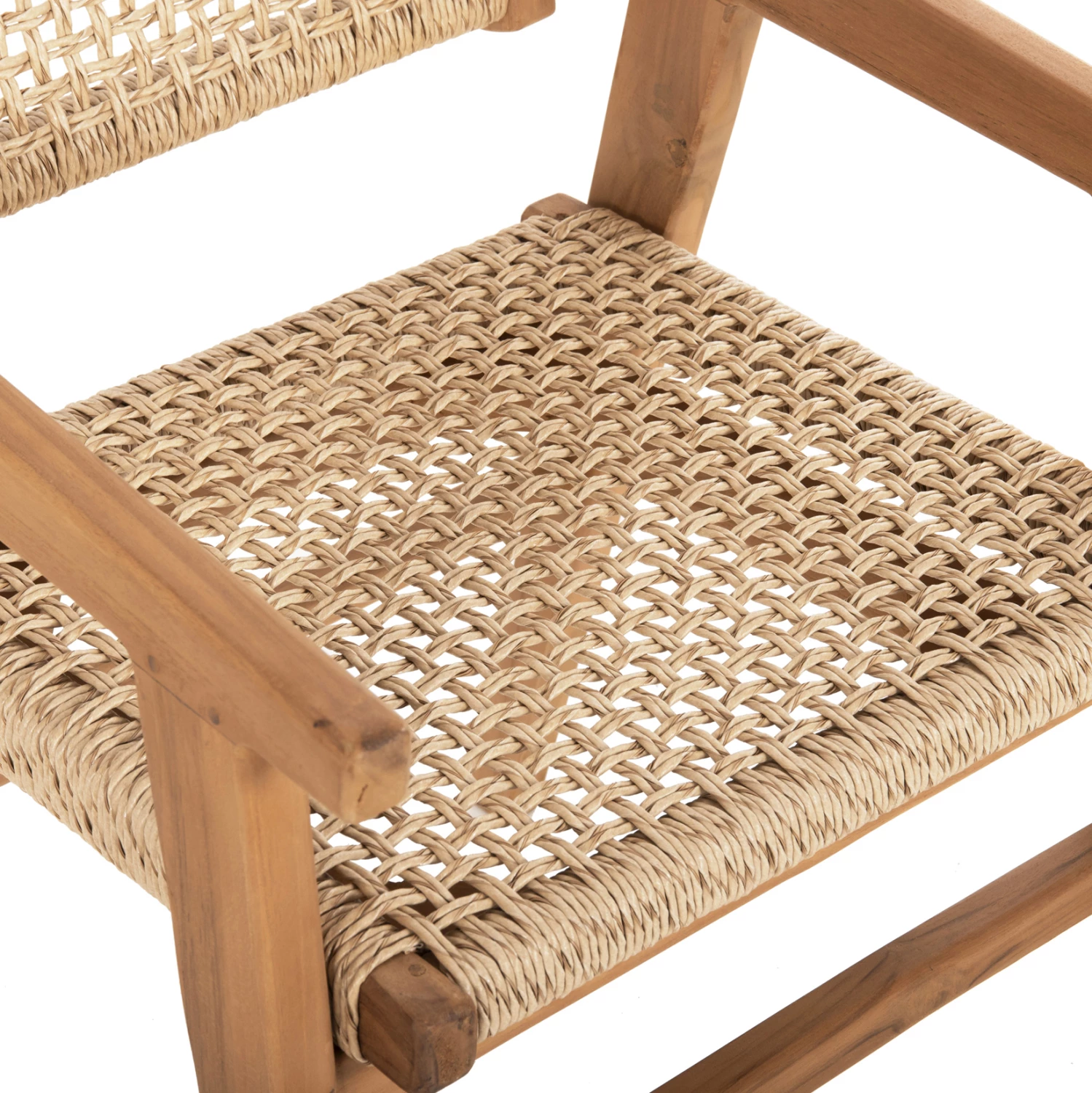 Jedilniški naslanjač BJORN FH9403.11 iz masivnega tikovega lesa-vrvi 54,5x61x85H cm