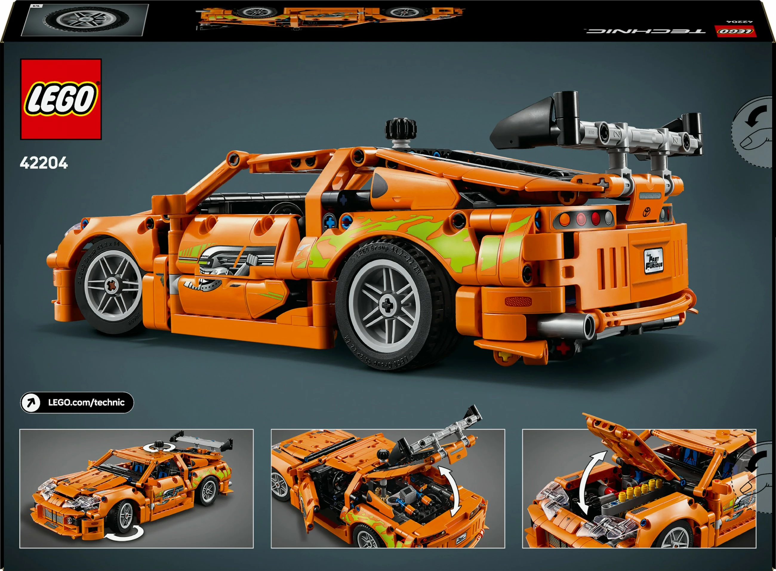 Model Toyota Supra MK4 iz filma Fast and Furious, LEGO komplet 810 delov, plastika, večbarven