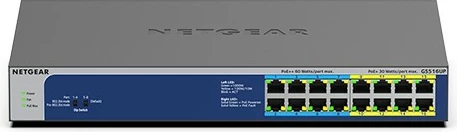 Gigabit Ethernet stikalo NETGEAR GS516UP, PoE, za vgradnjo v rack