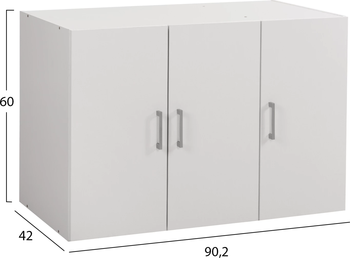 Zgornja omara za 3-delno garderobno omaro ALIVIA FH351.05 melamin v beli barvi 90,2x42x60H cm