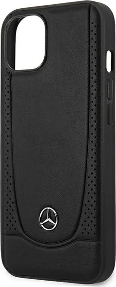 Ovitek za telefon iPhone 15 Plus 6,7", Urban Line eko‑usnje, črn — Mercedes MEHCP15MARMBK
