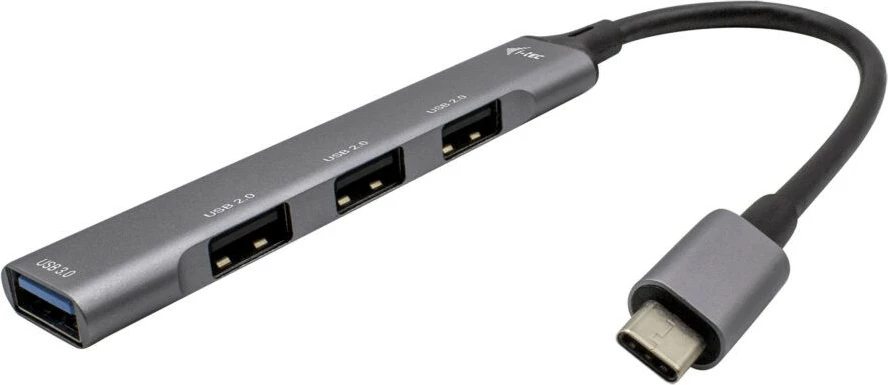 USB-C razširitveni hub i-tec C31HUBMETALMINI4, 1x USB 3.0 + 3x USB 2.0, kovinski
