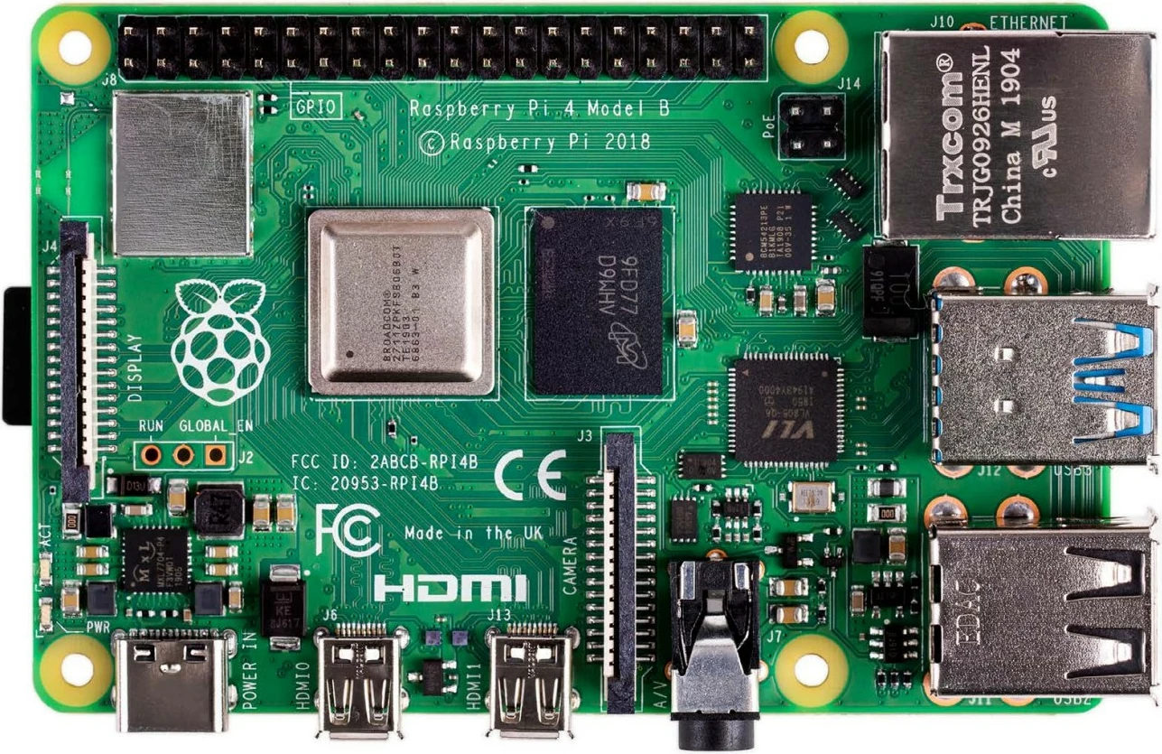 Kompakten in zmogljiv računalnik Raspberry Pi 4 Model B, 1,5 MHz, 4096 MB, LPDDR4, MicroSD