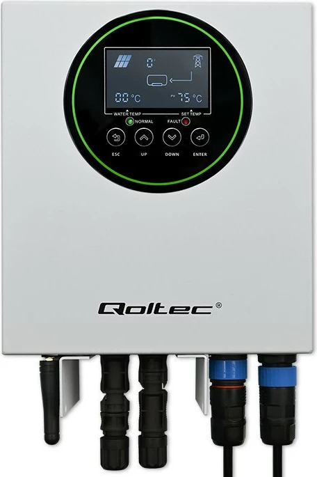 Solarni inverter Qoltec 53867, 3 kW/4 kW, MPPT, BYPASS, LCD, Wi‑Fi, bel