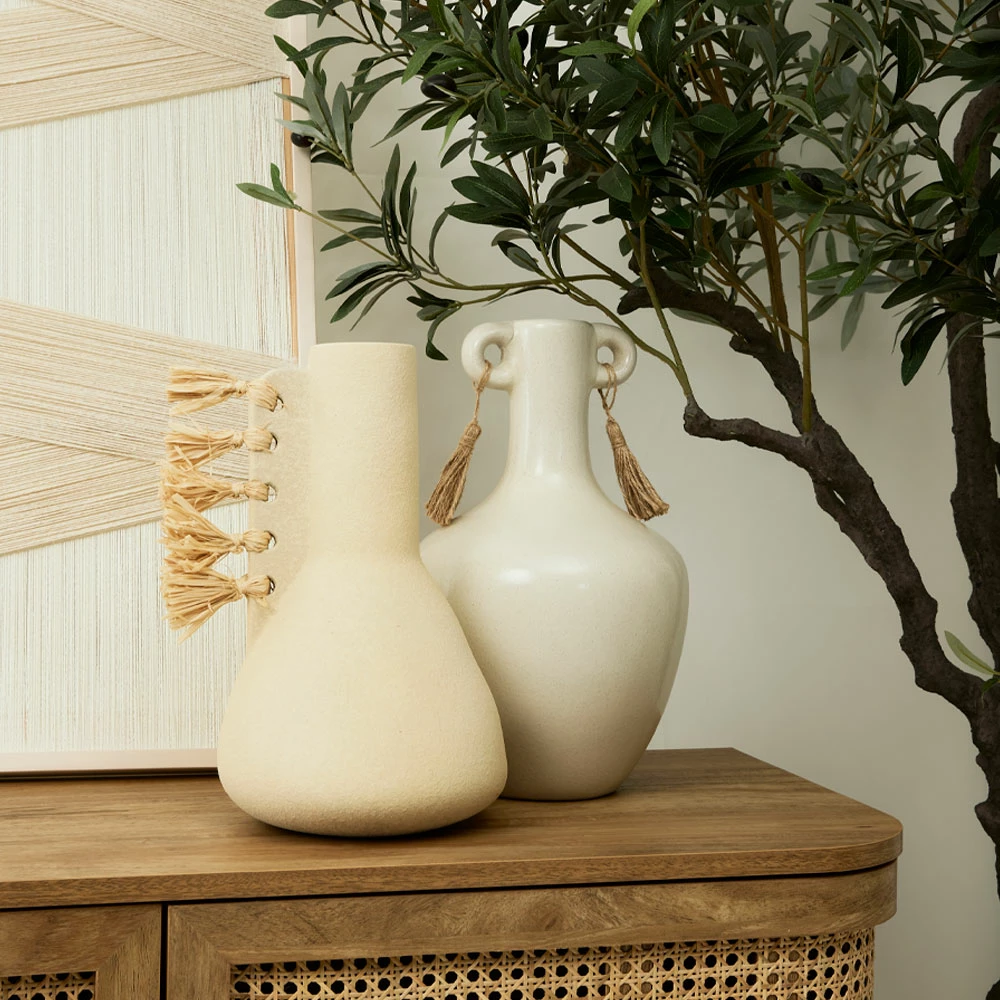 Vaza iz kamenine, bež, 24x20x33 cm AEGEAN