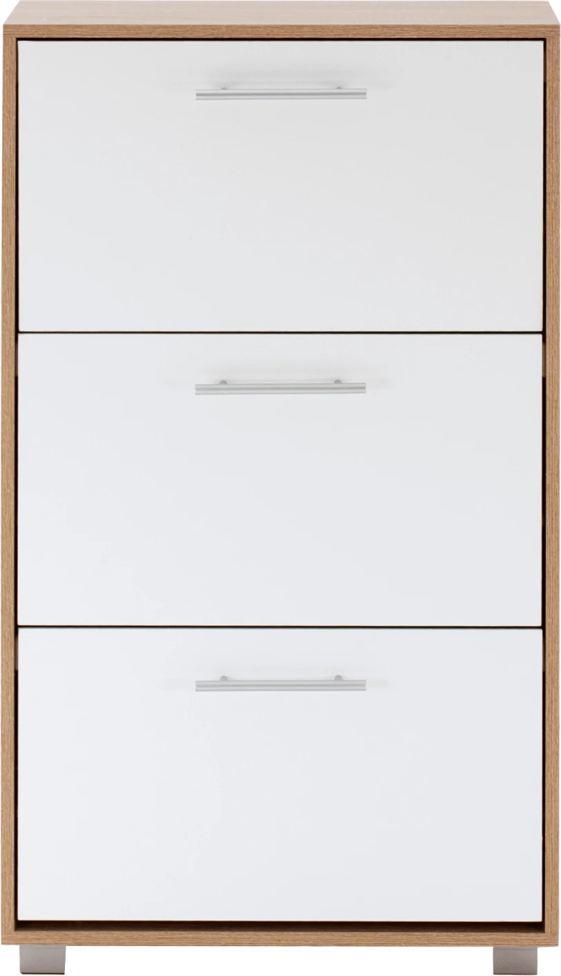 Omara za čevlje iz melamina 3-sedežna FH2221.06 Sonama-Bela 62x24x110cm