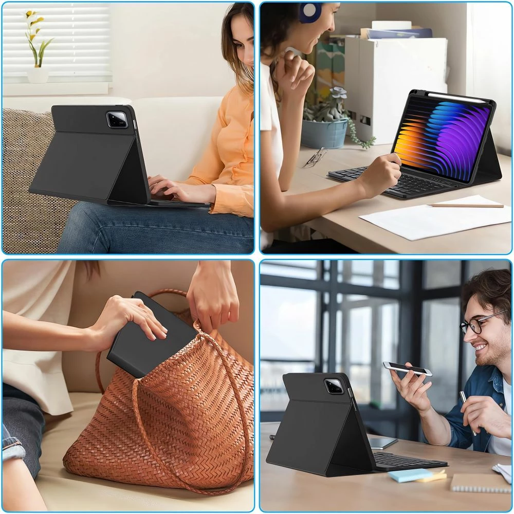 Ovitek z Bluetooth tipkovnico Tech-Protect SC Pen za Xiaomi Pad 7 / 7 Pro, črn
