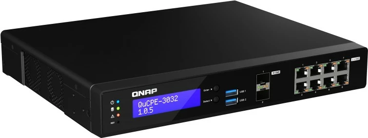 NAS sistem, QNAP QuCPE-3032-C3558R-8G, Intel Atom C3558R, 8x2.5GbE, 2x10GbE SFP+, 8 GB RAM, črn