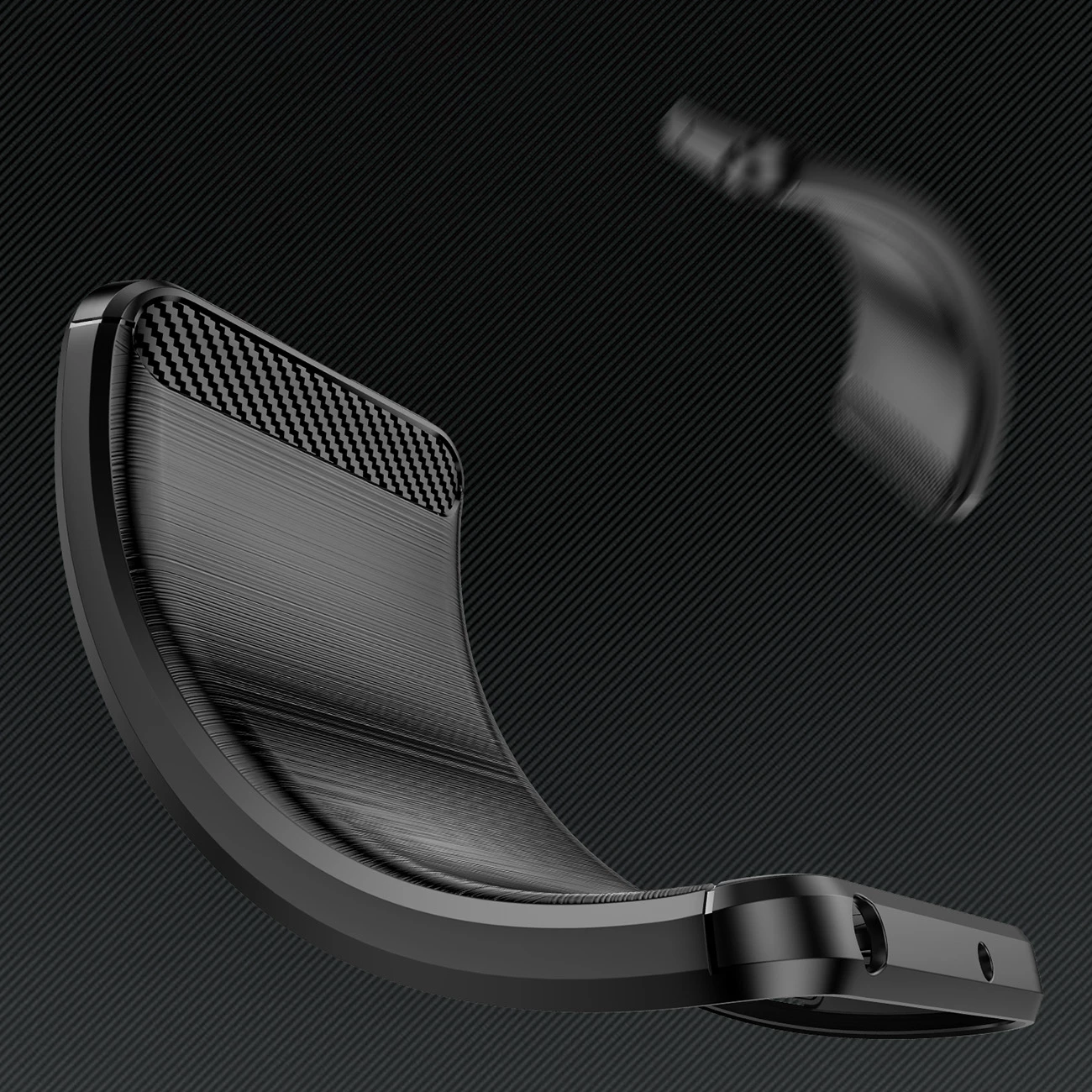 Ovitek za telefon Carbon Case za Infinix Hot 12 Play / Hot 12 Play NFC, Hurtel, TPU, črn