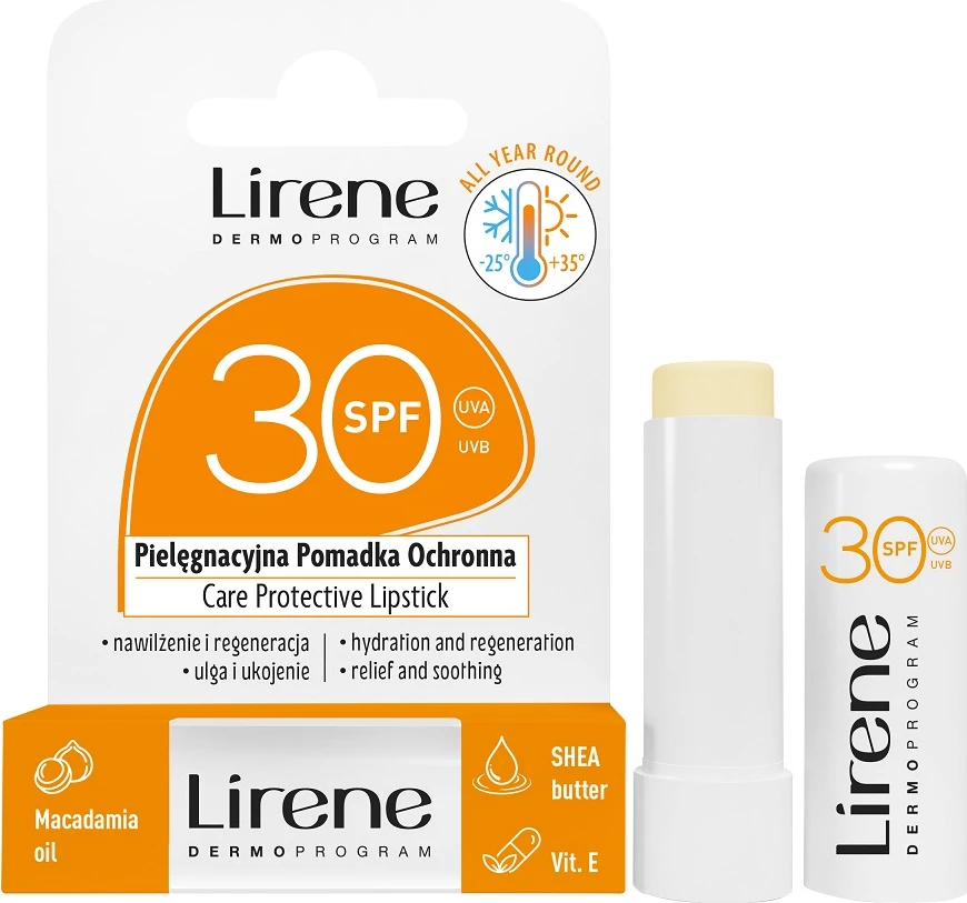 Balzam za ustnice z zaščito SPF30, Lirene Care Protective, za ženske, 4,6 g