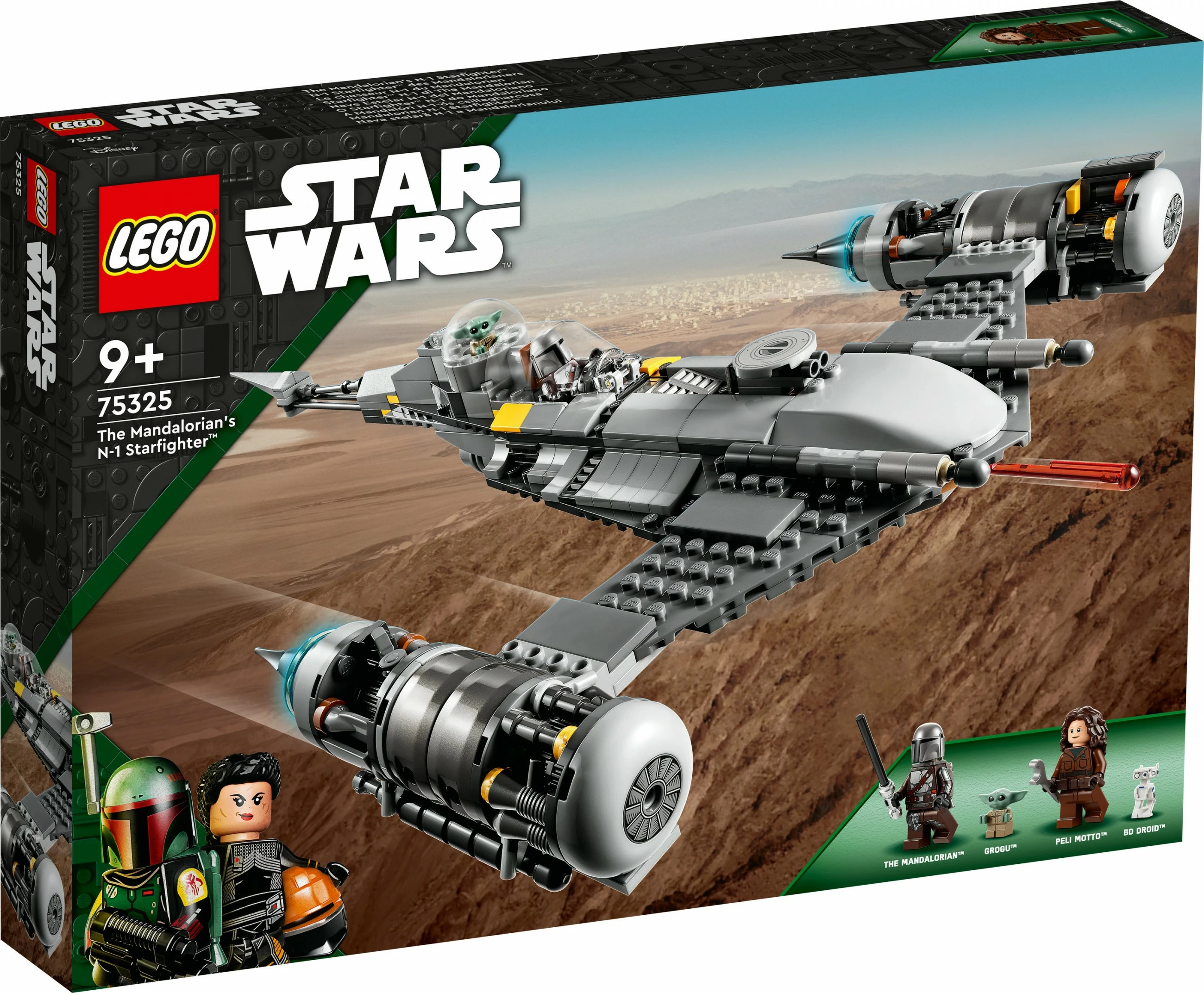 Set gradnje Star Wars N-1 Starfighter iz serije The Mandalorian, 412 kosov, plastika, večbarven