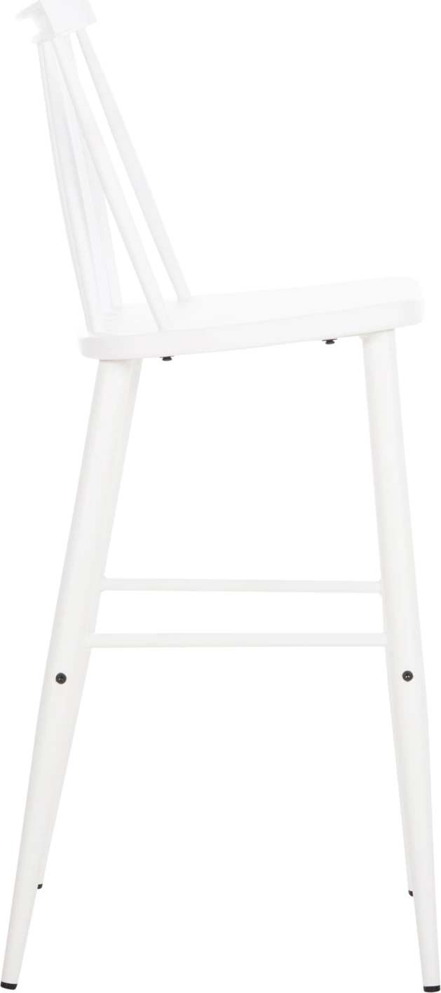 Barski stol z visokim sedežem VANESSA FH8459.11 bel PP & bele kovinske noge 47x48,5x107Hcm, set 2 kosov