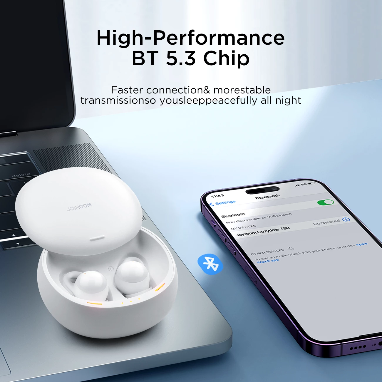 Brezžične TWS slušalke Joyroom JR-TS2 Cozydots Series, Bluetooth 5.3, aktivno dušenje šuma, bele