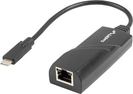 Konverter Lanberg NC-1000-02, RJ-45, črn