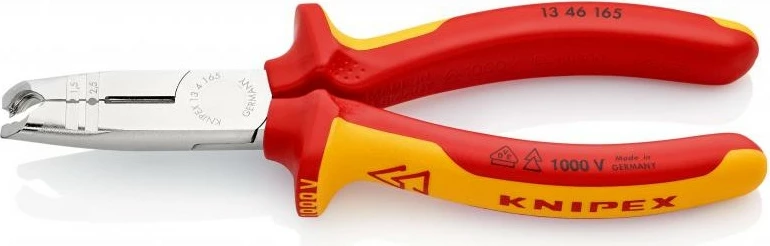 Izolacijske klešče za odstranjevanje izolacije Knipex 13 46 165, 165 mm, rdeče/rumene