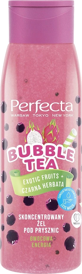 Koncentriran gel za tuširanje Bubble Tea Exotic Fruits + Black Tea, Perfecta, 400 ml, za ženske