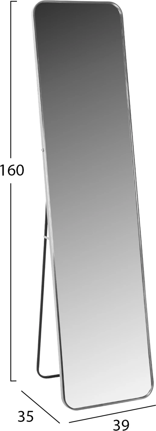 Talno stoječe ogledalo BOELY FH9577.40 aluminijast okvir v srebrni barvi 40x35x160Hcm