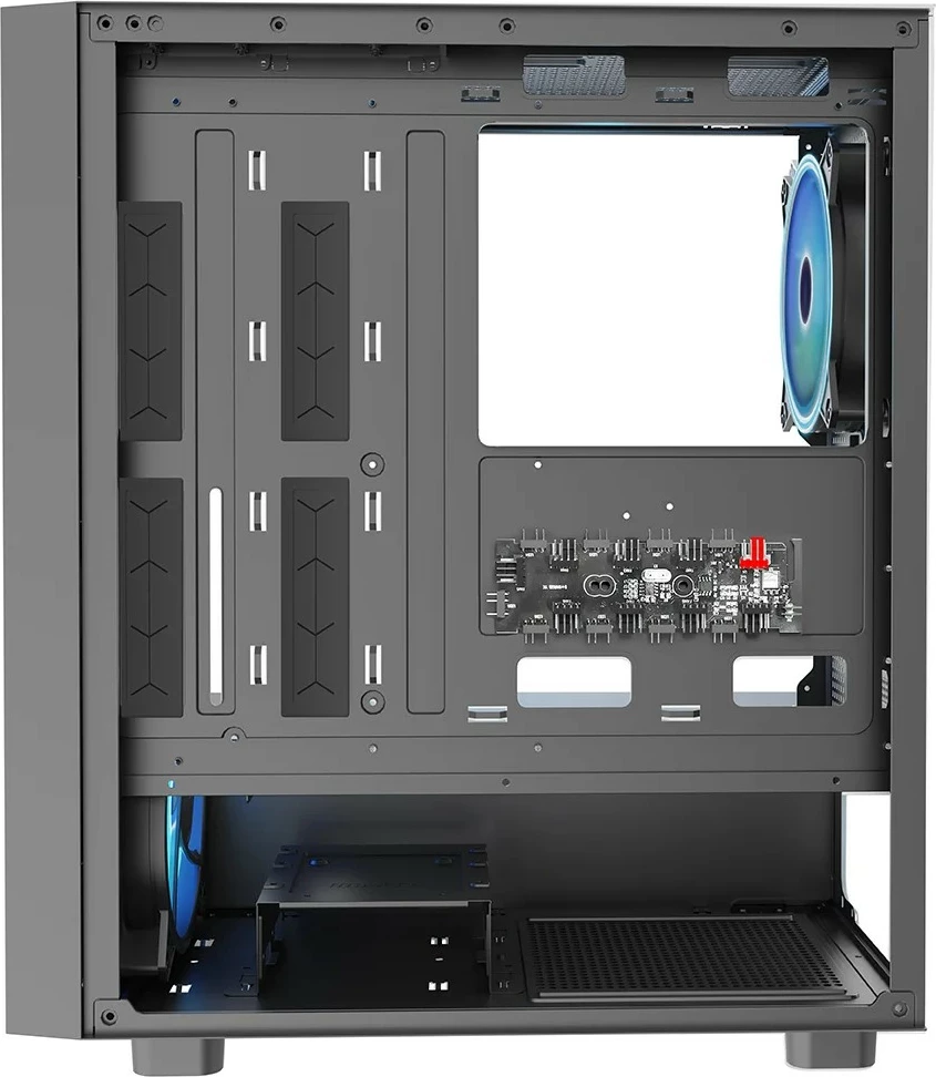 Ohišje MODECOM Breeze ARGB FLOW Midi, ATX, kaljeno steklo, črno