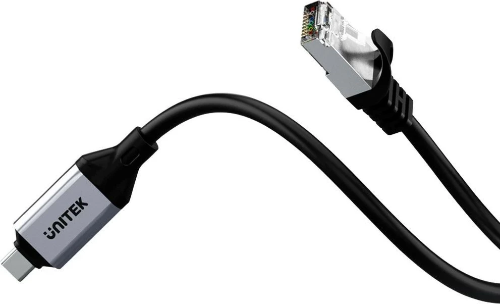 Ethernet kabel USB-C na RJ-45 Unitek, 5 m, črno-srebrn