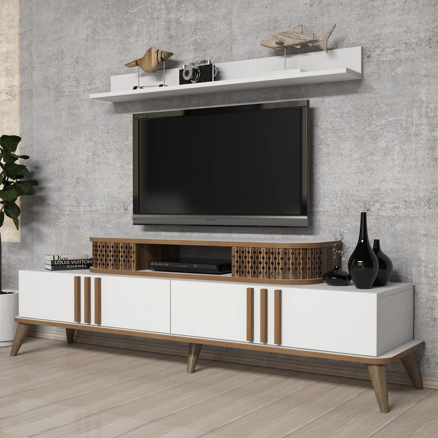 Komoda za TV Eylül Skye Decor, bela