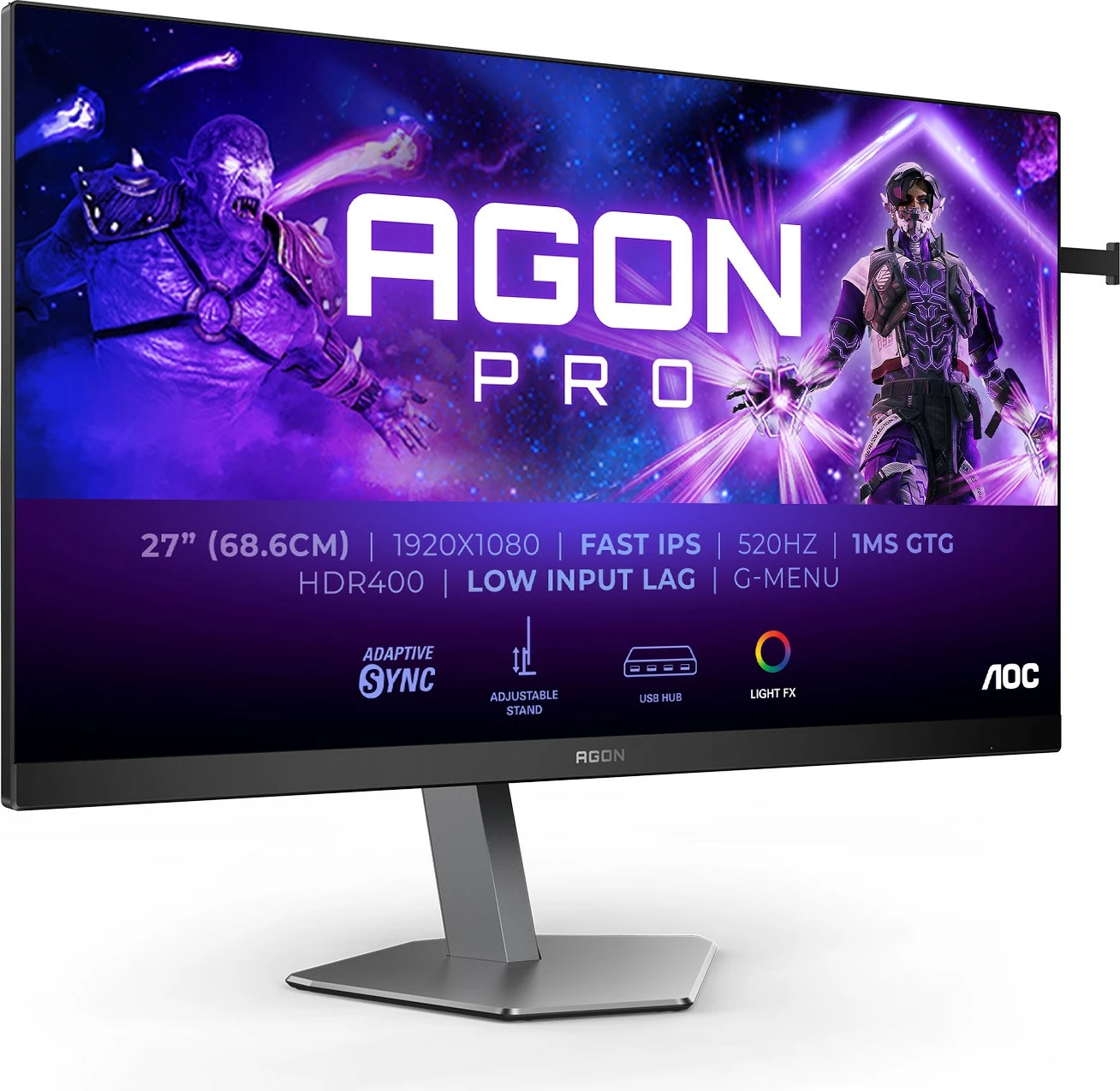 Monitor 27" (68,6 cm), Full HD, 520 Hz, črn/siv AOC AG276FK