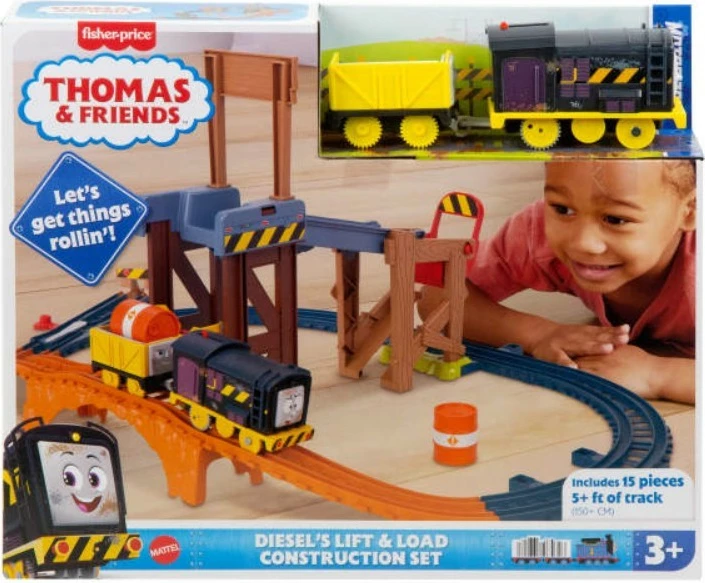 Igralniški železniški set z gradbeno tematiko Fisher Price Thomas & Friends JBW20, z lokomotivo Diesel, večbarven
